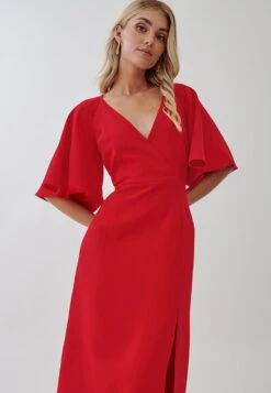 Tussah Abigail Midi - Jurk - Red -Tussah 0018b50f6cd247a2b329528ec9b56f79