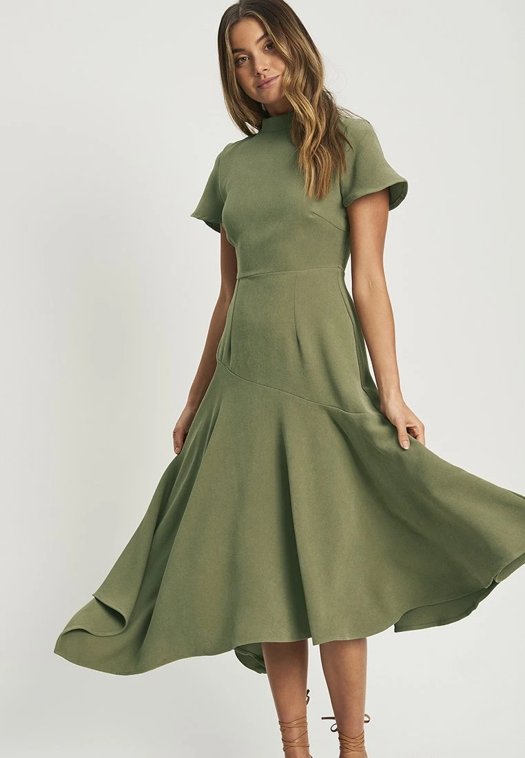 Tussah Zariah Midi- Jurk - Khaki 5 Tussah Zariah Midi- Jurk - Khaki - Afbeelding 5