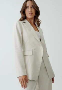 Tussah Liana - Halflange Jas - Natural -Tussah 06c9340f9bd749518bb9dcf6aafbb743