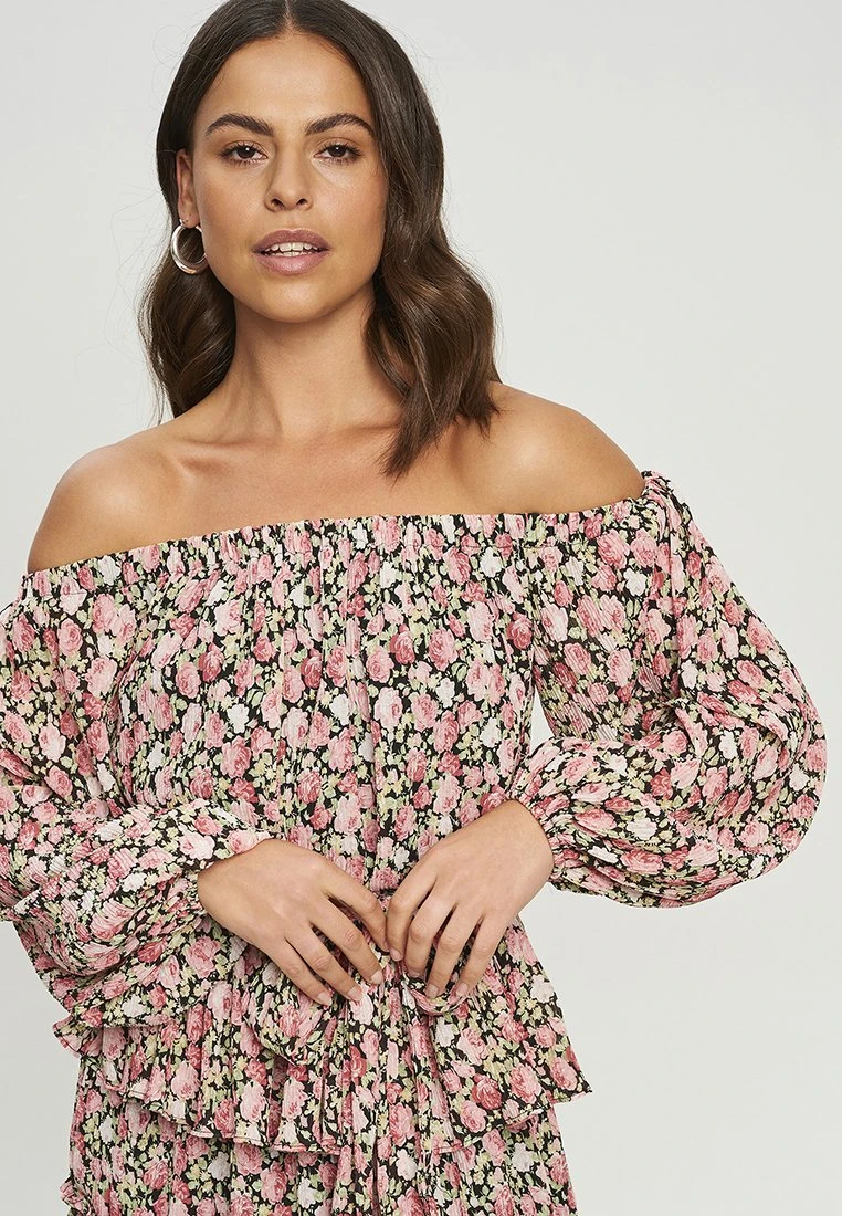 Tussah Lorelei Mini - Jurk - Black Roses Plisse 4 Tussah Lorelei Mini - Jurk - Black Roses Plisse - Afbeelding 4