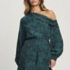 Tussah Nylah - Jurk - Emerald Jacquard