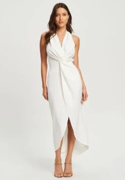 Tussah Karmen Midi - Maxi-Jurk - White
