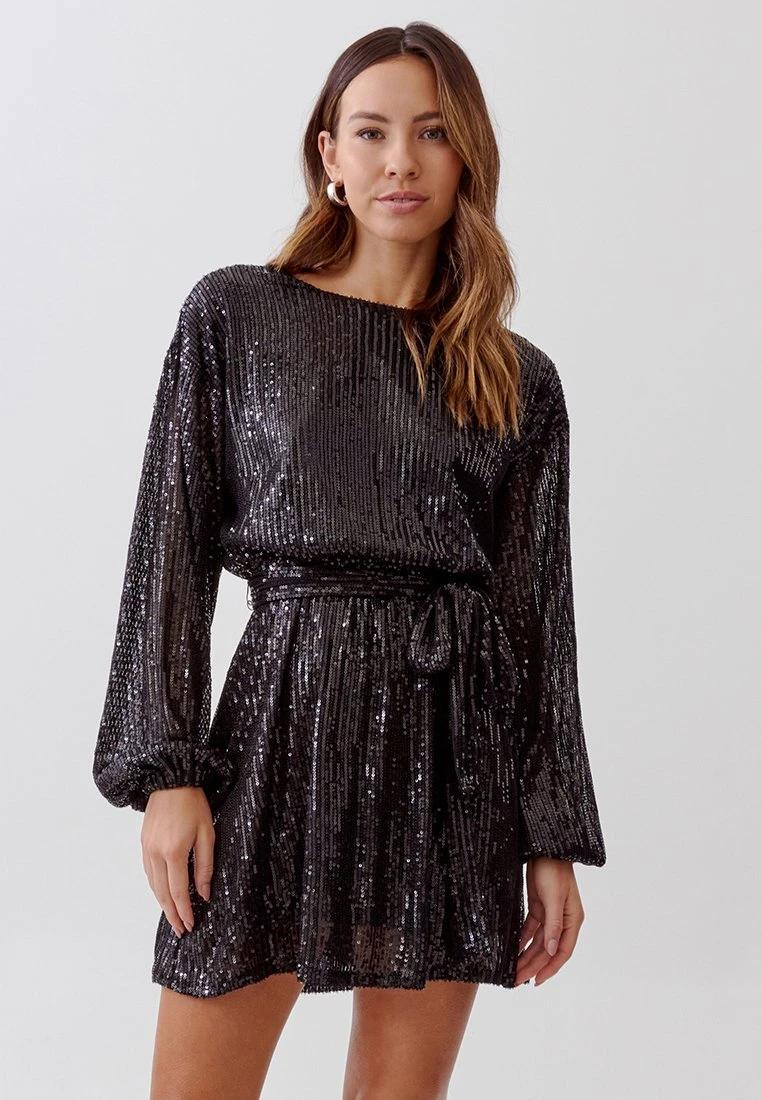 Tussah Selia - Cocktailjurk - Black Sequin 1 Tussah Selia - Cocktailjurk - Black Sequin