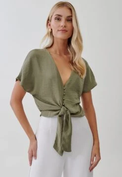 Tussah Orana- Blouse - Khaki