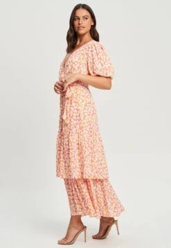 Tussah Leea - Jurk - Aria Floral Orange And Pink -Tussah 21f7831d556049e8a0b9a580ad3fc871