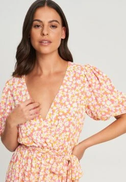 Tussah Leea - Jurk - Aria Floral Orange And Pink -Tussah 22da7f0671b443a5800ccc8198516327