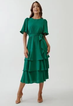 Tussah Quinn Midi - Jurk - Emerald