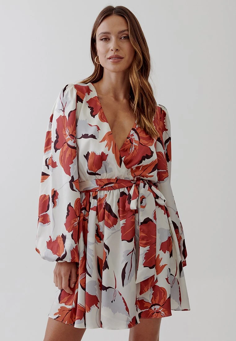 Tussah Tera Mini - Jurk - Red Oversized Floral 1 Tussah Tera Mini - Jurk - Red Oversized Floral