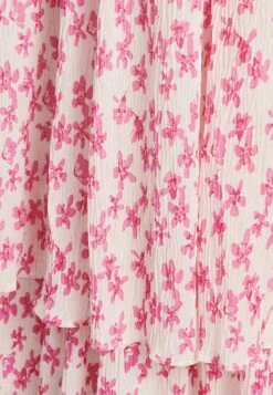Tussah Angela- Maxi-Jurk - Pink Floral Plisse -Tussah 27260ae0fb8a4923b255bbc854c9929e