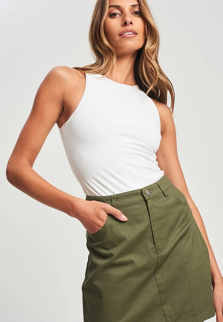 Tussah Lola- Minirok - Khaki 4 Tussah Lola- Minirok - Khaki - Afbeelding 4