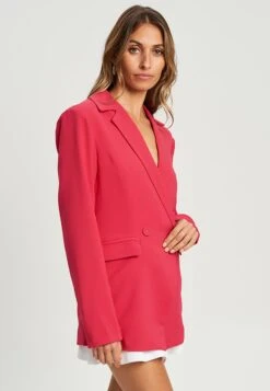 Tussah Liana - Halflange Jas - Hot Pink -Tussah 2b93e64311ad44368daf1a5b7a669906