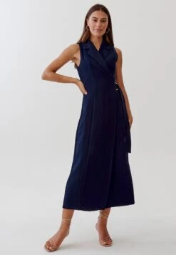 Tussah Alondra Midi - Jurk - Navy Blue