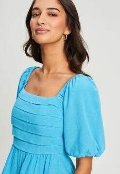 Tussah Roz- Jurk - Cyan -Tussah 3d9104cbb6fa440a9835617b7d2498d5