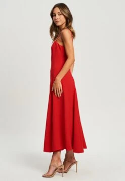 Tussah Amal Midi- Jurk - Red -Tussah 3e80b96d70d3421cb29374c3d83752e1