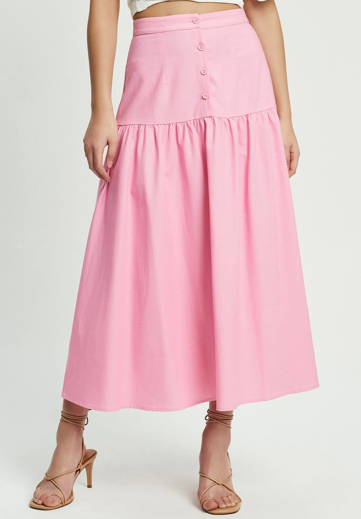 Tussah Montie - A-Lijn Rok - Pink 1 Tussah Montie - A-Lijn Rok - Pink