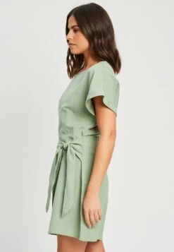 Tussah Corina- Jurk - Sage Green -Tussah 4011abd58d3c476ba8e711038179b0fa