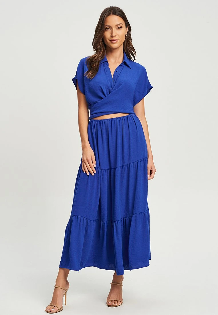 Tussah Jia- Maxi-Jurk - Cobalt Blue 1 Tussah Jia- Maxi-Jurk - Cobalt Blue