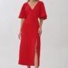 Tussah Abigail Midi - Jurk - Red