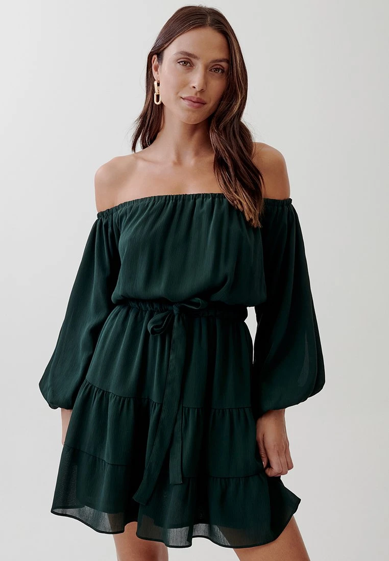 Tussah Lila Mini - Jurk - Emerald 1 Tussah Lila Mini - Jurk - Emerald