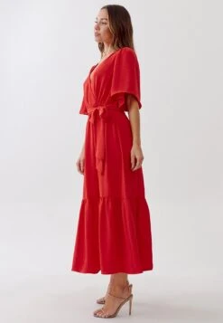 Tussah Zuri Midi- Jurk - Red -Tussah 536867dc42f74cb0a65f18de8d5e5911