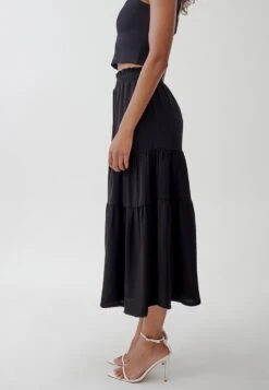 Tussah Louise Midi- A-Lijn Rok - Black -Tussah 60aa1c39f6dd4c76b55bfc5a4f71254e