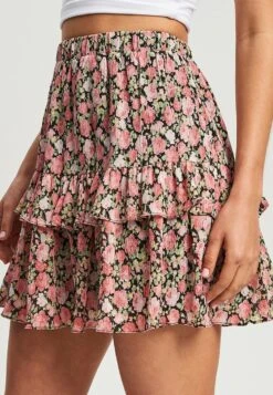 Tussah Minirok - Black Roses Plisse -Tussah 6280457bec664b75a821e13b1a89548a