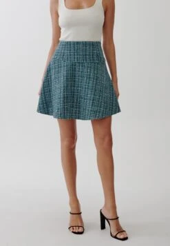 Tussah Alex- A-Lijn Rok - Emerald Tweed