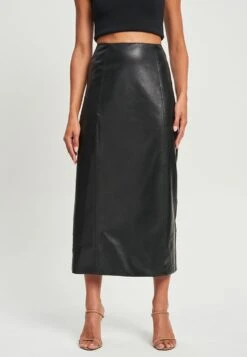 Tussah Keira- A-Lijn Rok - Black Pu