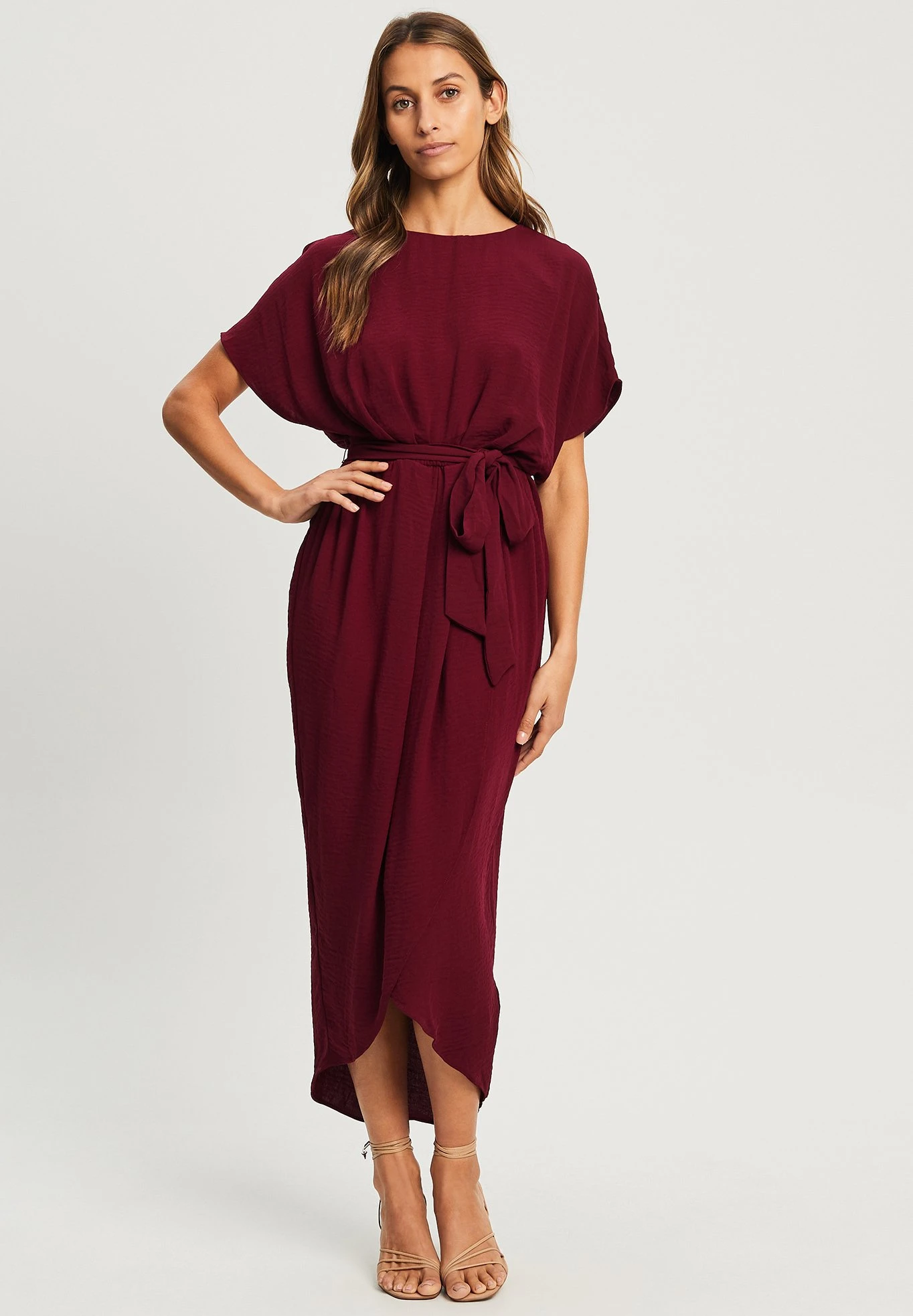 Tussah Elina Midi- Jurk - Plum 1 Tussah Elina Midi- Jurk - Plum