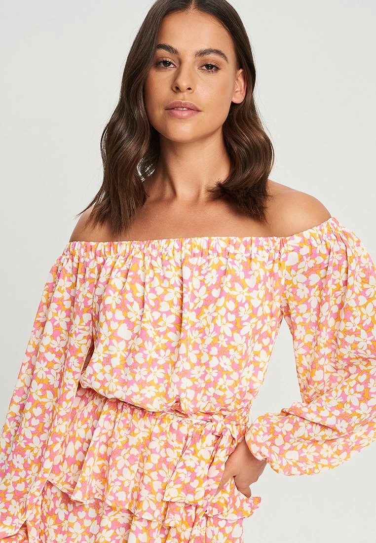 Tussah Lorelei Mini- Jurk - Aria FloralOrange And Pink 5 Tussah Lorelei Mini- Jurk - Aria FloralOrange And Pink - Afbeelding 5