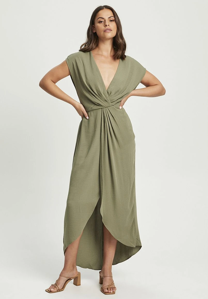 Tussah Rea - Maxi-Jurk - Khaki 2 Tussah Rea - Maxi-Jurk - Khaki - Afbeelding 2