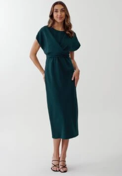 Tussah Melina Midi - Jurk - Emerald