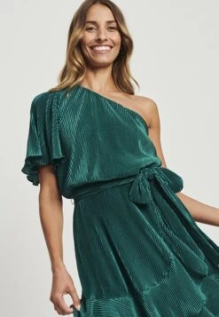 Tussah Soffy Mini - Cocktailjurk - Emerald Plisse -Tussah 8578985b46a64578849621fec2fcdc98
