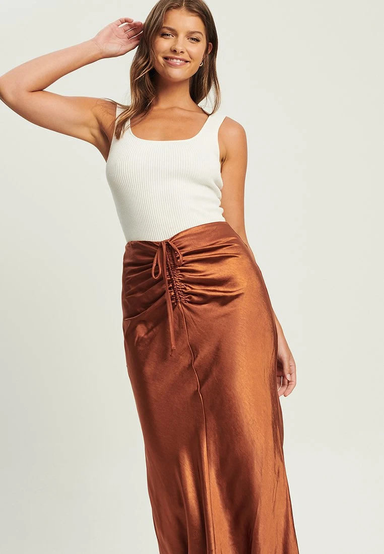 Tussah Leila- Maxirok - Rust 5 Tussah Leila- Maxirok - Rust - Afbeelding 5