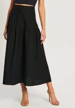 Tussah Montie Midi- A-Lijn Rok - Black