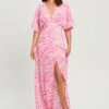Tussah Claudia - Maxi-Jurk - Pink Zebra