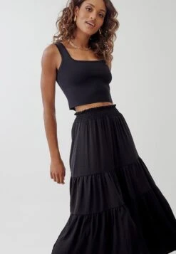 Tussah Louise Midi- A-Lijn Rok - Black -Tussah 926c07fbeda344d9beef9ef1700085a5