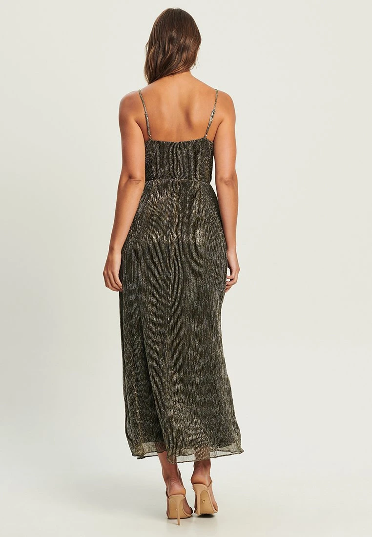 Tussah Kelly - Maxi-Jurk - Plisse Gold Metallic 3 Tussah Kelly - Maxi-Jurk - Plisse Gold Metallic - Afbeelding 3