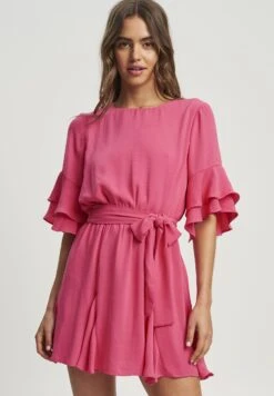 Tussah Montie- Jurk - Hot Pink