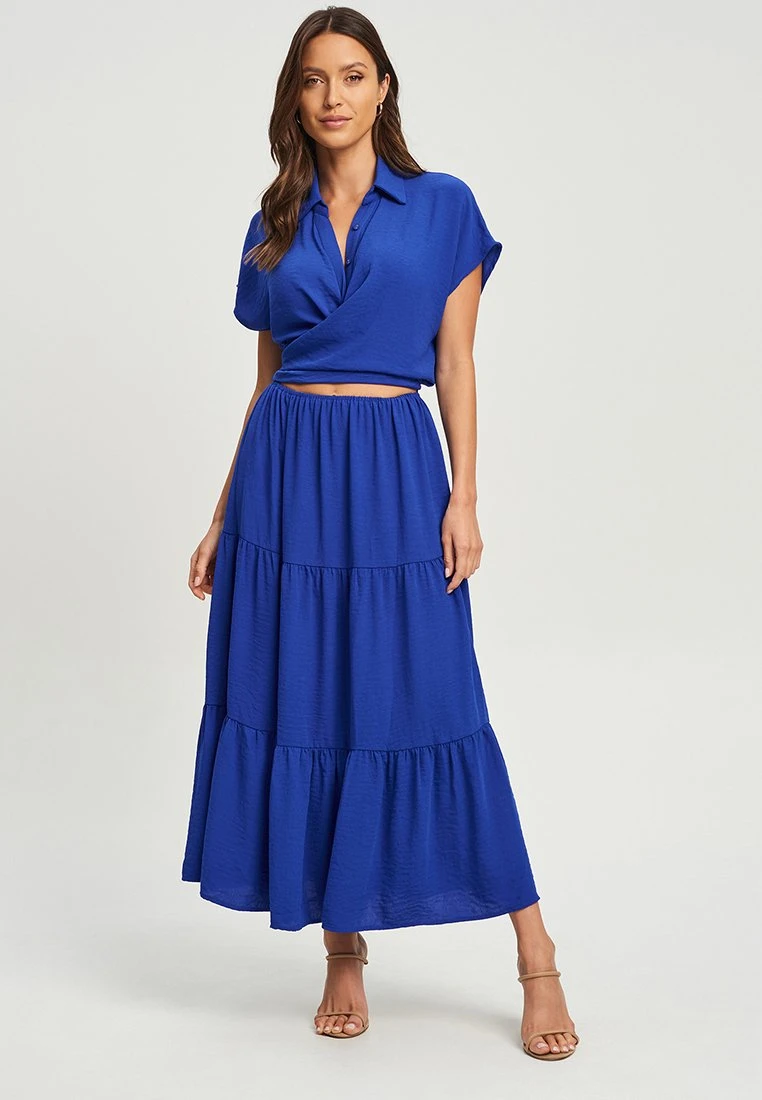 Tussah Jia- Maxi-Jurk - Cobalt Blue 2 Tussah Jia- Maxi-Jurk - Cobalt Blue - Afbeelding 2