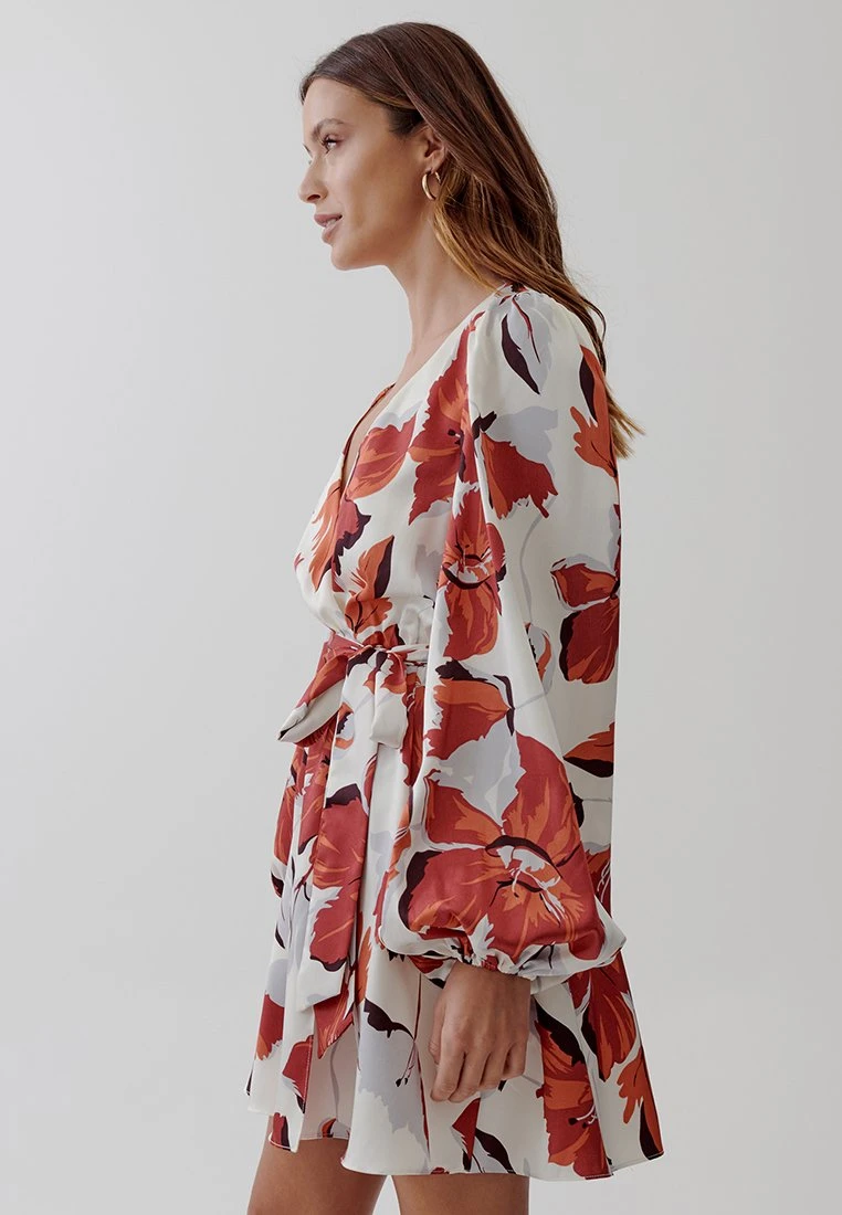 Tussah Tera Mini - Jurk - Red Oversized Floral 4 Tussah Tera Mini - Jurk - Red Oversized Floral - Afbeelding 4
