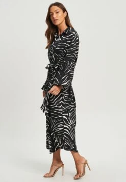 Tussah Maxi-Jurk - Black White Zebra -Tussah a0c2faf04ee641278e467d10730b1bd2