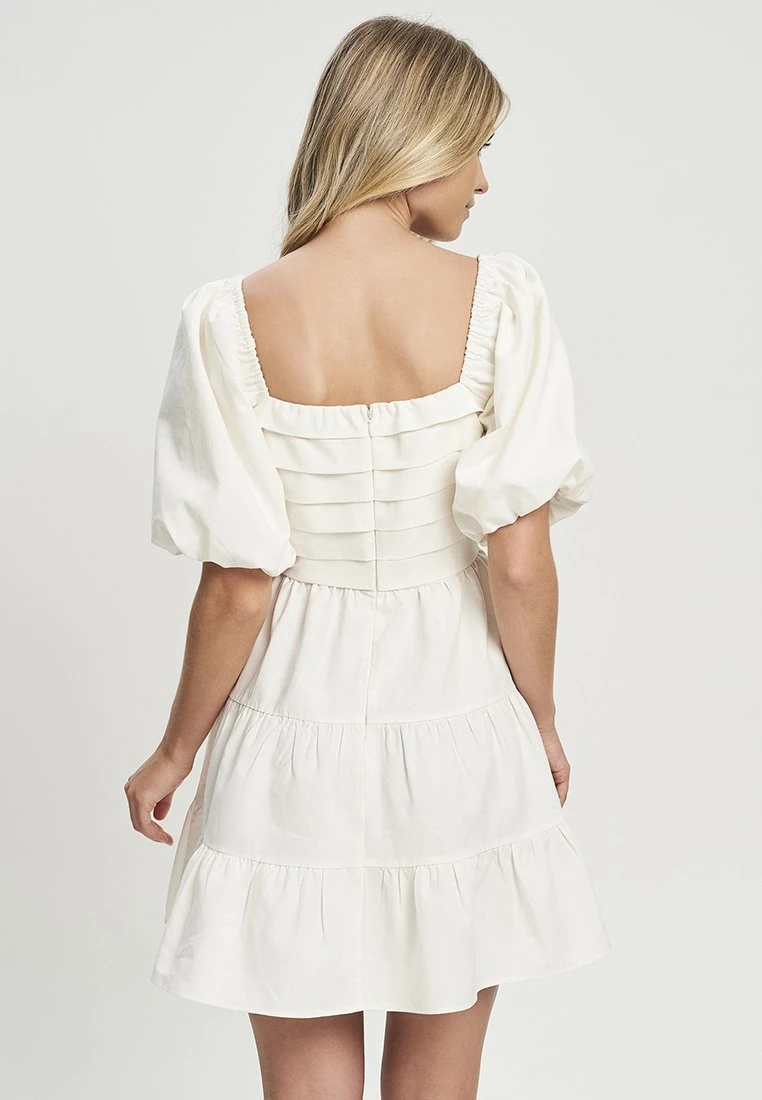 Tussah Roz Mini- Jurk - White 3 Tussah Roz Mini- Jurk - White - Afbeelding 3