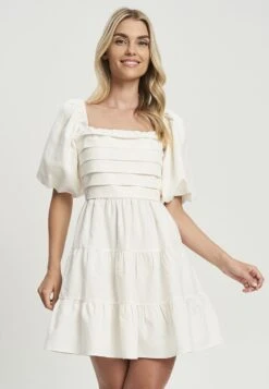 Tussah Roz Mini- Jurk - White