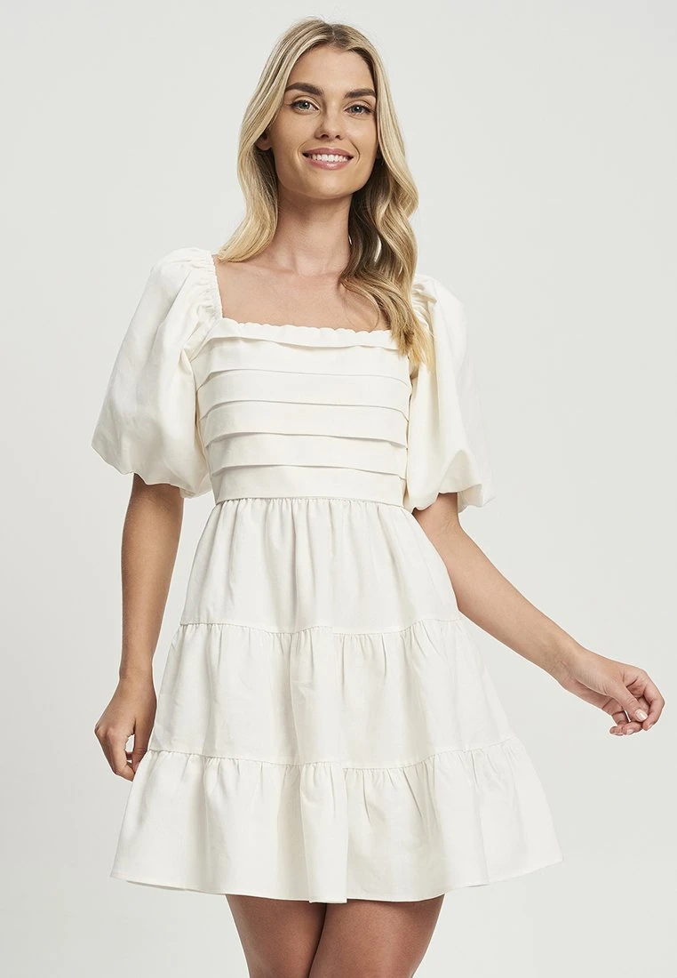 Tussah Roz Mini- Jurk - White 1 Tussah Roz Mini- Jurk - White