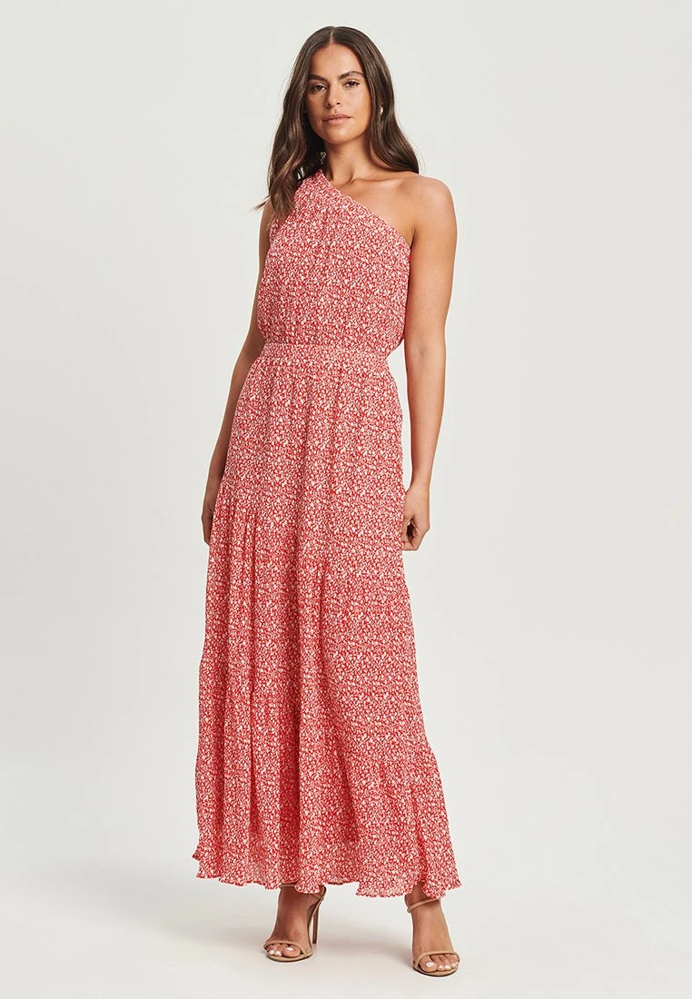 Tussah Indy - Maxi-Jurk - Plisse Floral Red 1 Tussah Indy - Maxi-Jurk - Plisse Floral Red