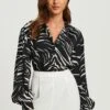 Tussah Selena- Overhemdblouse - Black And White Zebra
