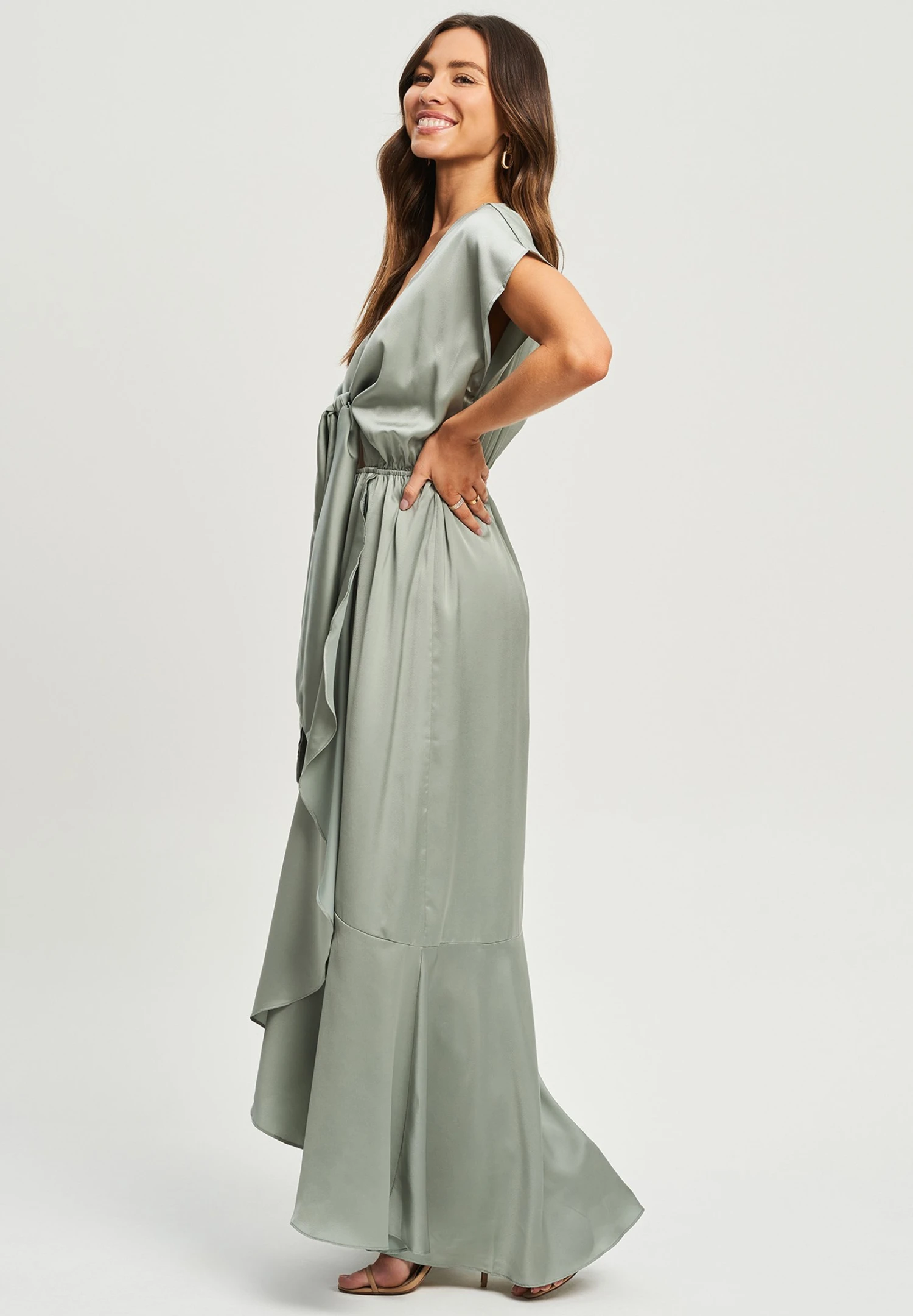 Tussah Jan- Maxi-Jurk - Sage Green 5 Tussah Jan- Maxi-Jurk - Sage Green - Afbeelding 5