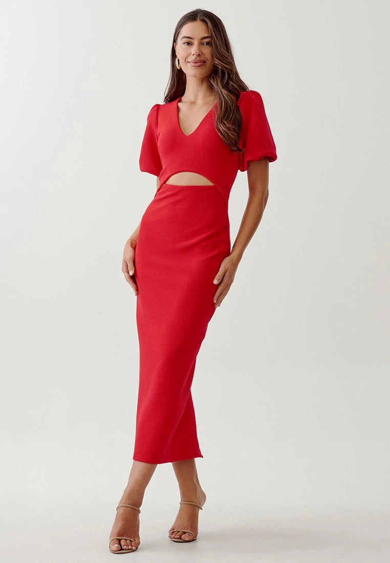 Tussah Jayna Midi- Etui-Jurk - Red 2 Tussah Jayna Midi- Etui-Jurk - Red - Afbeelding 2