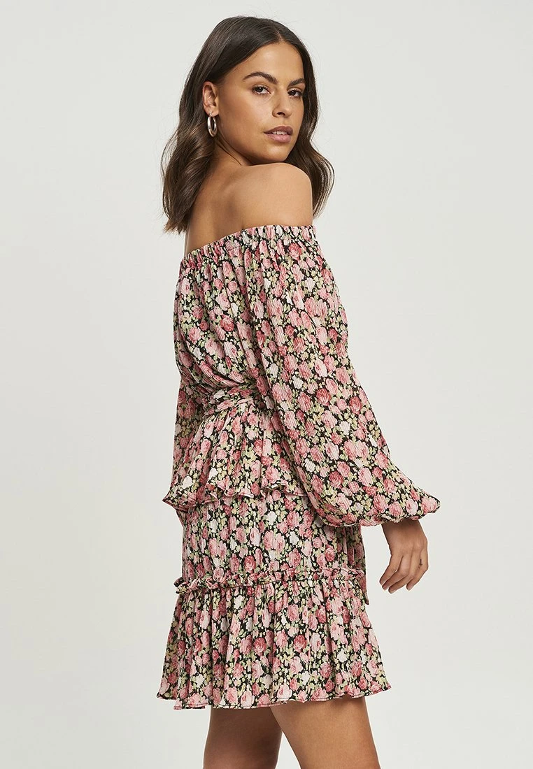 Tussah Lorelei Mini - Jurk - Black Roses Plisse 5 Tussah Lorelei Mini - Jurk - Black Roses Plisse - Afbeelding 5